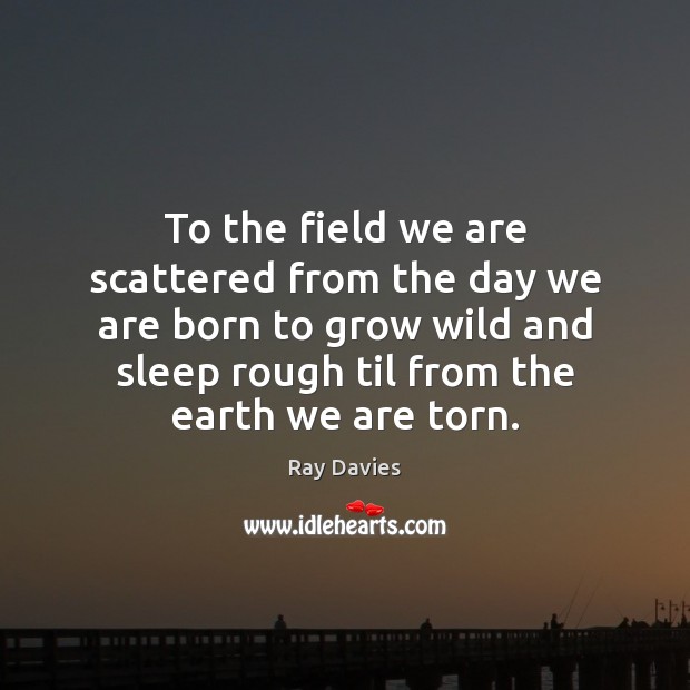 To the field we are scattered from the day we are born Image