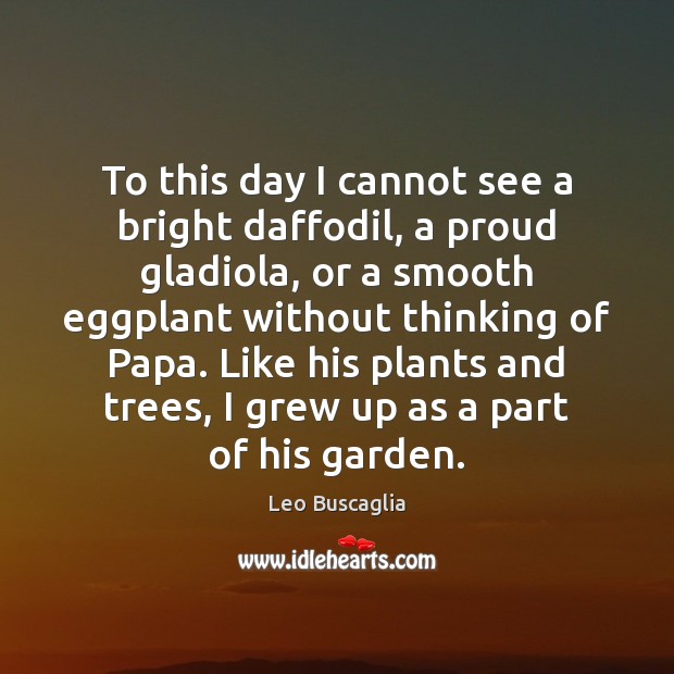 To this day I cannot see a bright daffodil, a proud gladiola, Leo Buscaglia Picture Quote