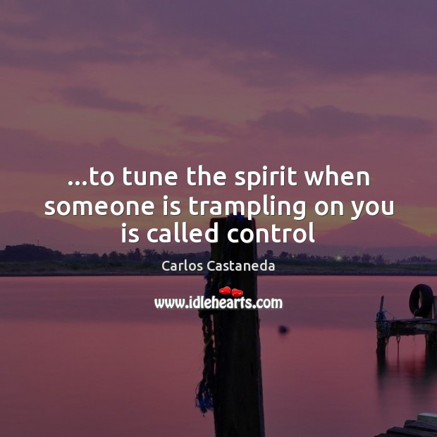 …to tune the spirit when someone is trampling on you is called control Image
