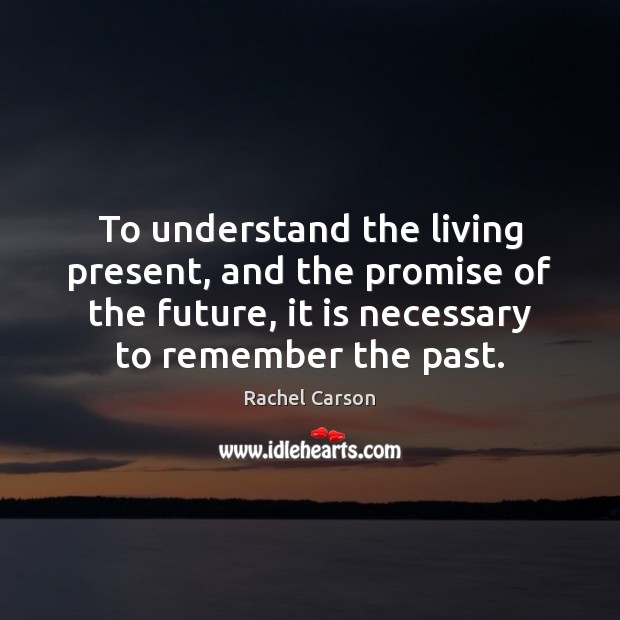 To understand the living present, and the promise of the future, it Promise Quotes Image