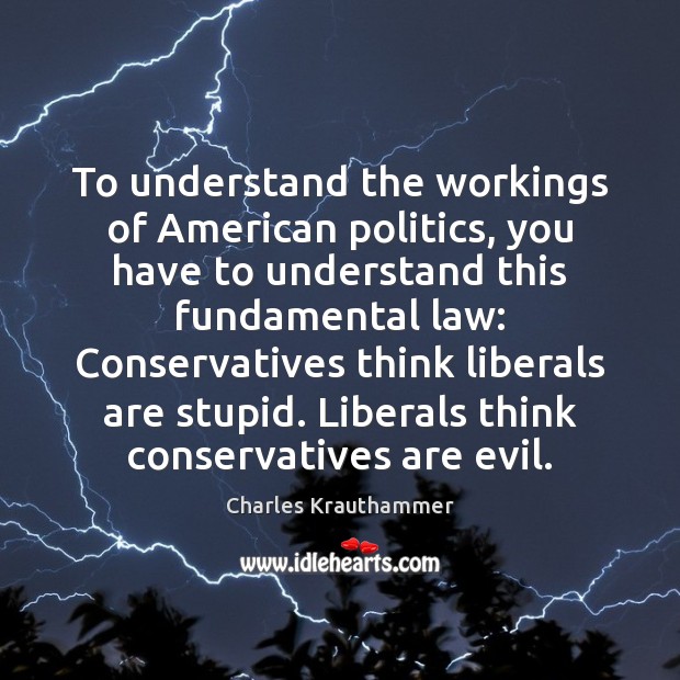 To understand the workings of American politics, you have to understand this Charles Krauthammer Picture Quote