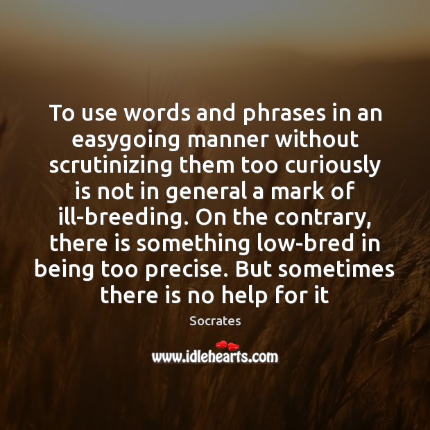 To use words and phrases in an easygoing manner without scrutinizing them Image