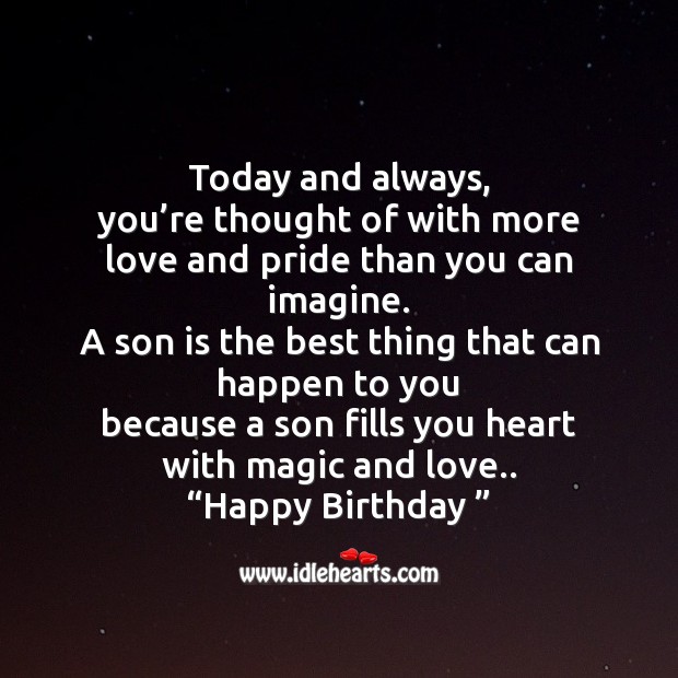 Today and always, you’re thought of with more love Son Quotes Image