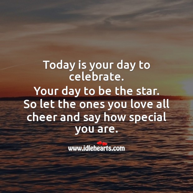 Today is your day to celebrate. Happy Birthday! Celebrate Quotes Image