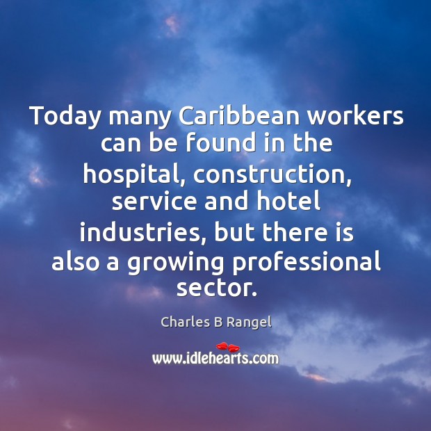 Today many caribbean workers can be found in the hospital, construction, service and Charles B Rangel Picture Quote
