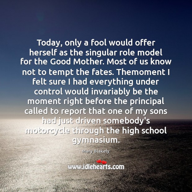 Today, only a fool would offer herself as the singular role model Mary Blakely Picture Quote