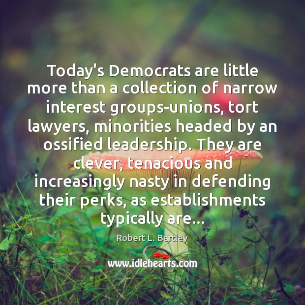 Today’s Democrats are little more than a collection of narrow interest groups-unions, Clever Quotes Image
