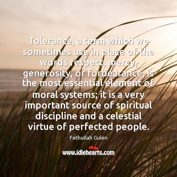 Tolerance, a term which we sometimes use in place of the words Image