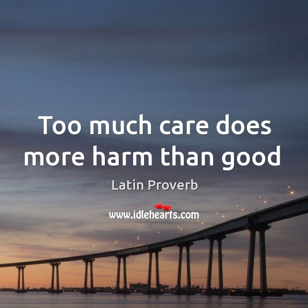 Too much care does more harm than good Latin Proverbs Image