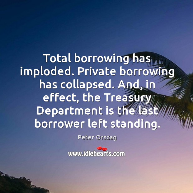 Total borrowing has imploded. Private borrowing has collapsed. Peter Orszag Picture Quote