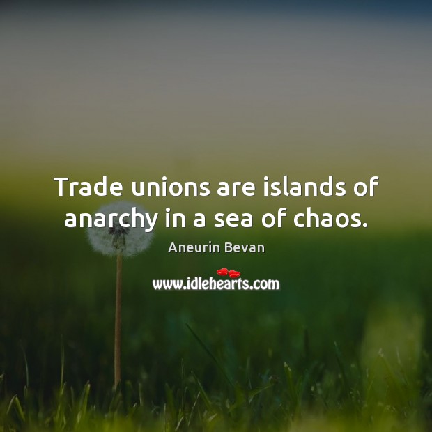 Trade unions are islands of anarchy in a sea of chaos. Aneurin Bevan Picture Quote