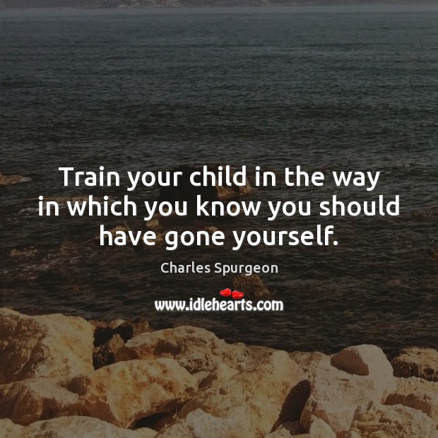 Train your child in the way in which you know you should have gone yourself. Image