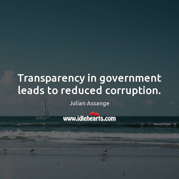 Transparency in government leads to reduced corruption. Image