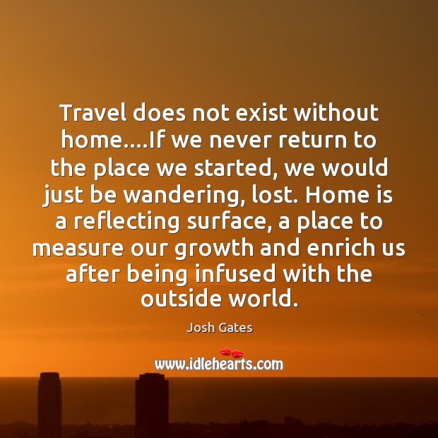 Travel does not exist without home….If we never return to the Image