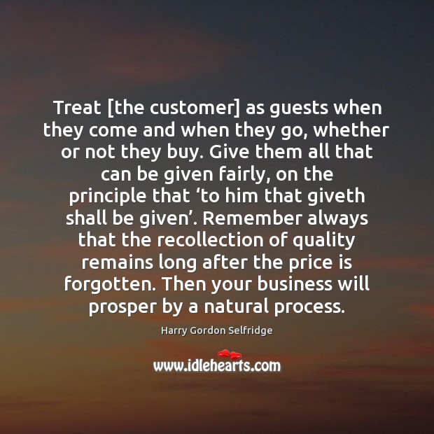 Treat [the customer] as guests when they come and when they go, Image