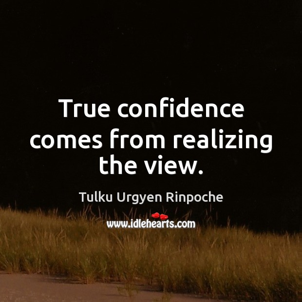 True confidence comes from realizing the view. Tulku Urgyen Rinpoche Picture Quote