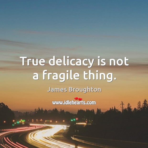 True delicacy is not a fragile thing. James Broughton Picture Quote