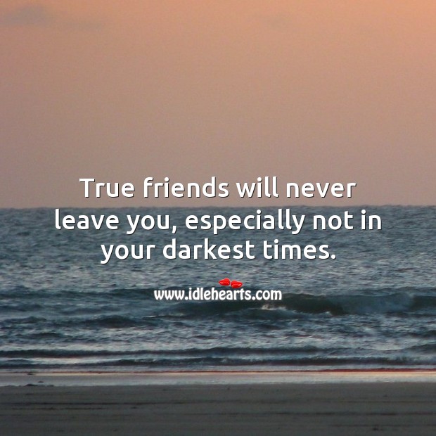 True friends will never leave you, especially not in your darkest times. True Friends Quotes Image