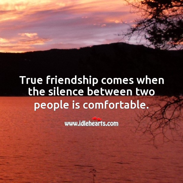 True friendship comes when the silence between two people is comfortable. True Friends Quotes Image