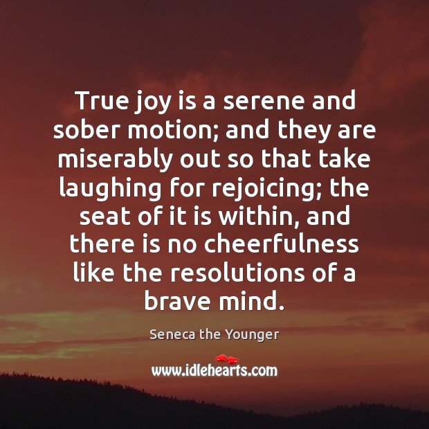 True joy is a serene and sober motion; and they are miserably True Joy Quotes Image