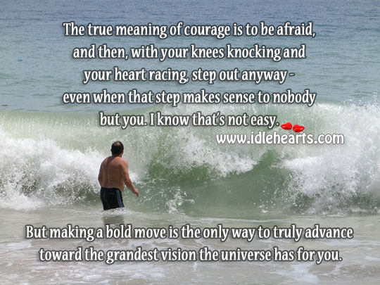 The true meaning of courage is to be afraid Image