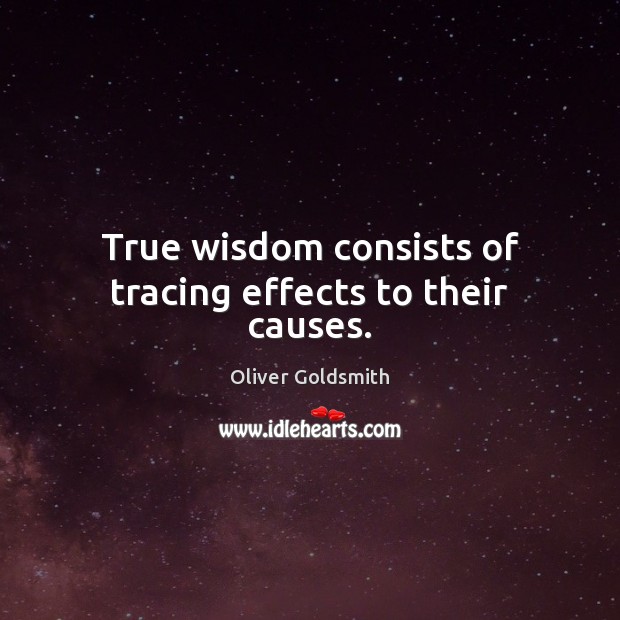 True wisdom consists of tracing effects to their causes. Image