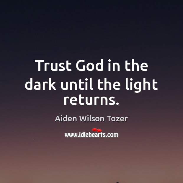 Trust God in the dark until the light returns. Image