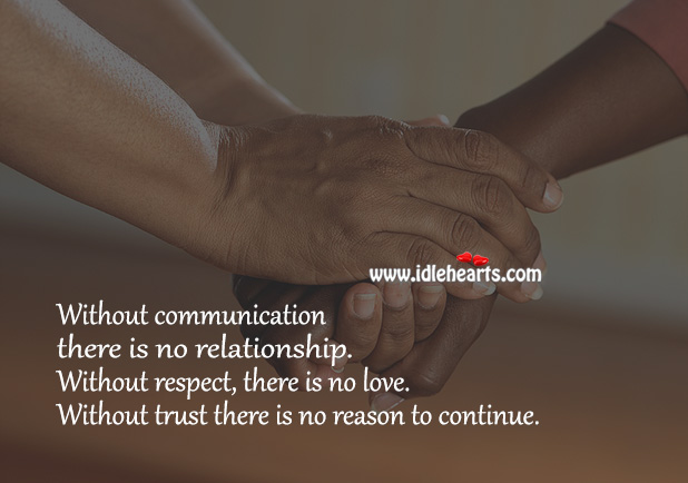 Without communication there is no relationship. Image