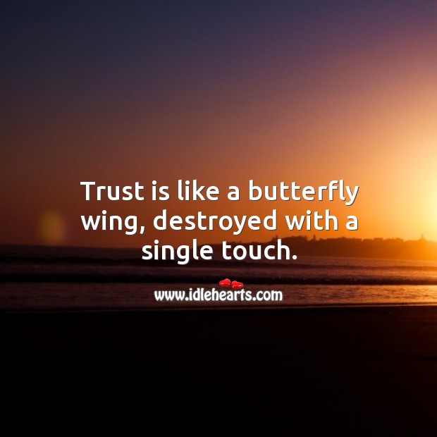 Trust is like a butterfly wing. Trust Quotes Image