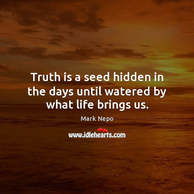 Truth is a seed hidden in the days until watered by what life brings us. Image