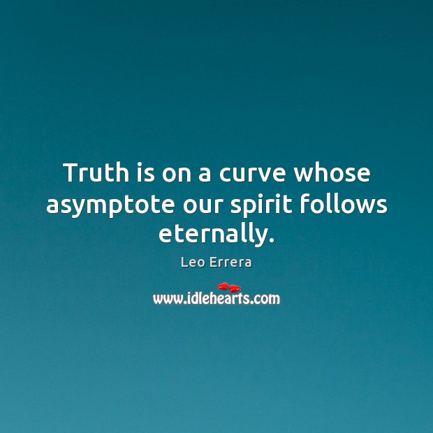 Truth is on a curve whose asymptote our spirit follows eternally. Image