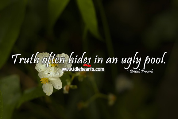 Truth often hides in an ugly pool. British Proverbs Image