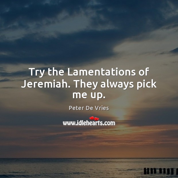 Try the Lamentations of Jeremiah. They always pick me up. Image
