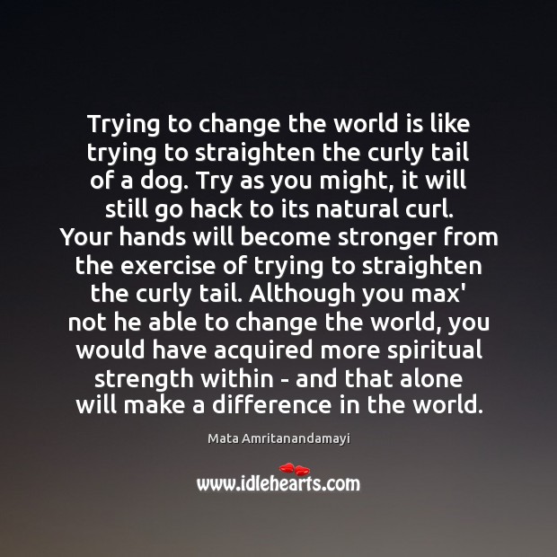 Trying to change the world is like trying to straighten the curly Image