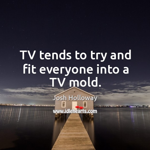 Tv tends to try and fit everyone into a tv mold. Josh Holloway Picture Quote