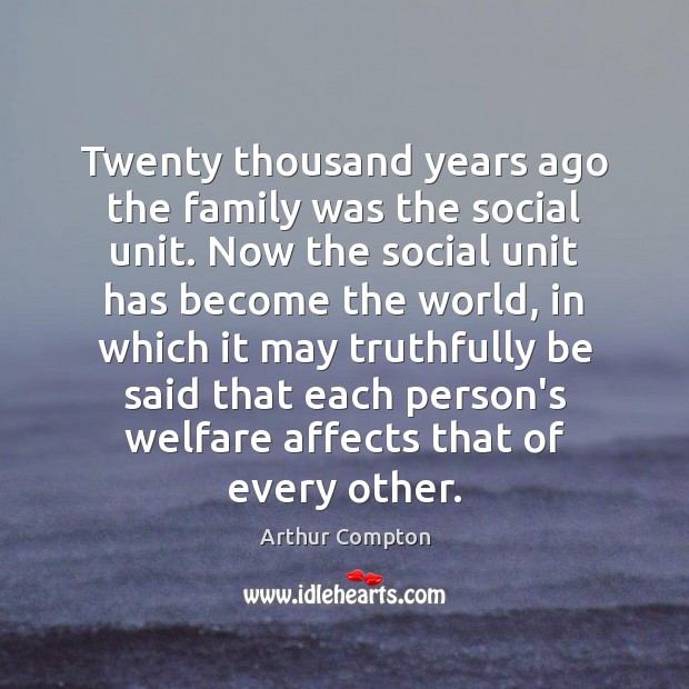 Twenty thousand years ago the family was the social unit. Now the Image