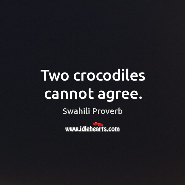 Two crocodiles cannot agree. Image