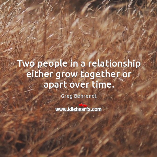 Two people in a relationship either grow together or apart over time. Image