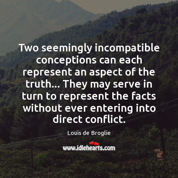 Two seemingly incompatible conceptions can each represent an aspect of the truth… Image