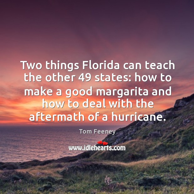 Two things florida can teach the other 49 states: how to make a good margarita and Tom Feeney Picture Quote