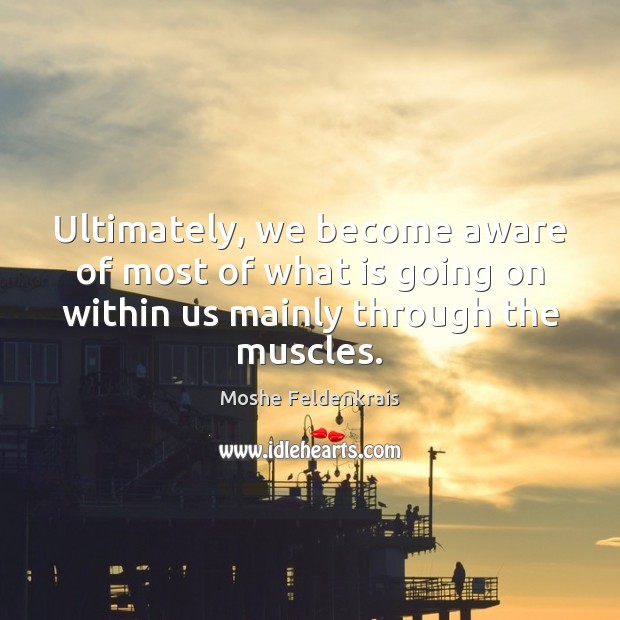 Ultimately, we become aware of most of what is going on within Moshe Feldenkrais Picture Quote