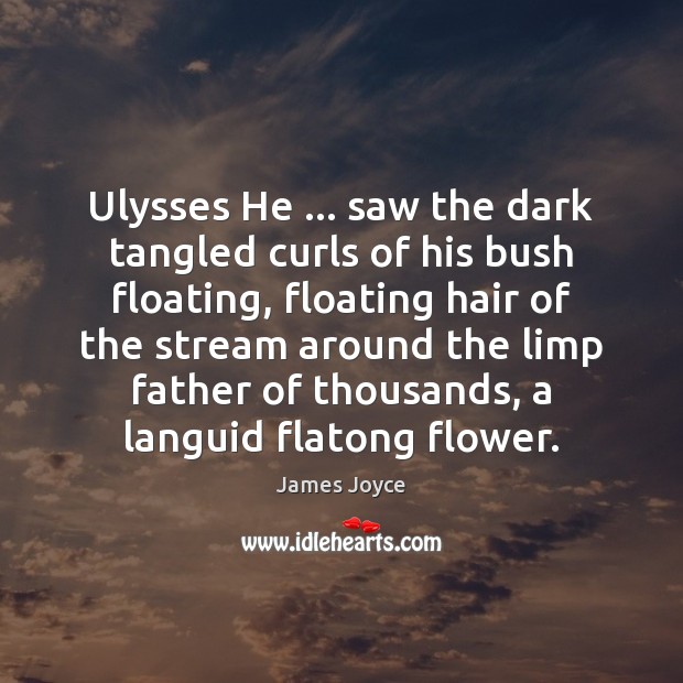 Ulysses He … saw the dark tangled curls of his bush floating, floating James Joyce Picture Quote