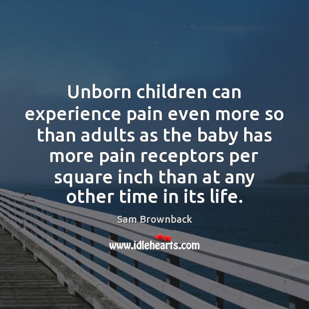 Unborn children can experience pain even more so than adults as the Image
