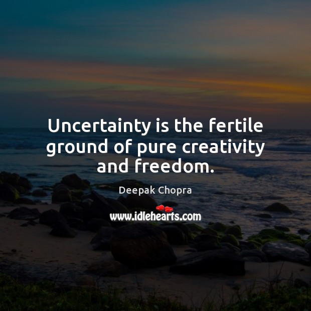 Uncertainty is the fertile ground of pure creativity and freedom. Image