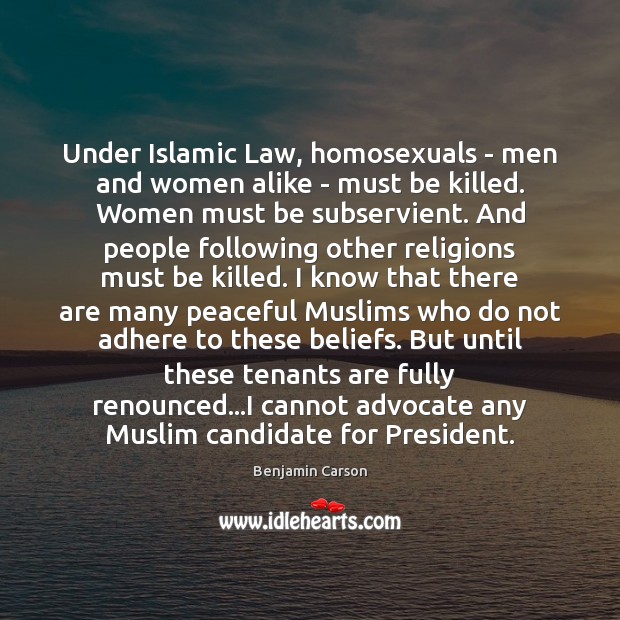Under Islamic Law, homosexuals – men and women alike – must be Image