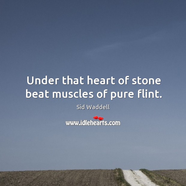 Under that heart of stone beat muscles of pure flint. Image