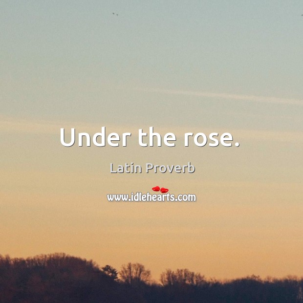Under the rose. Latin Proverbs Image