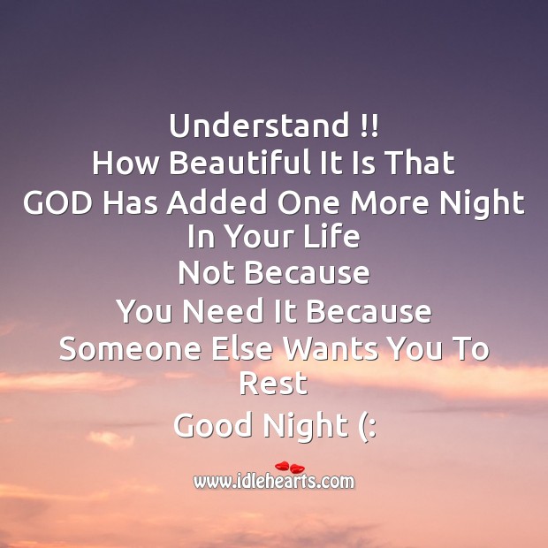 Understand !! how beautiful it is that Good Night Quotes Image