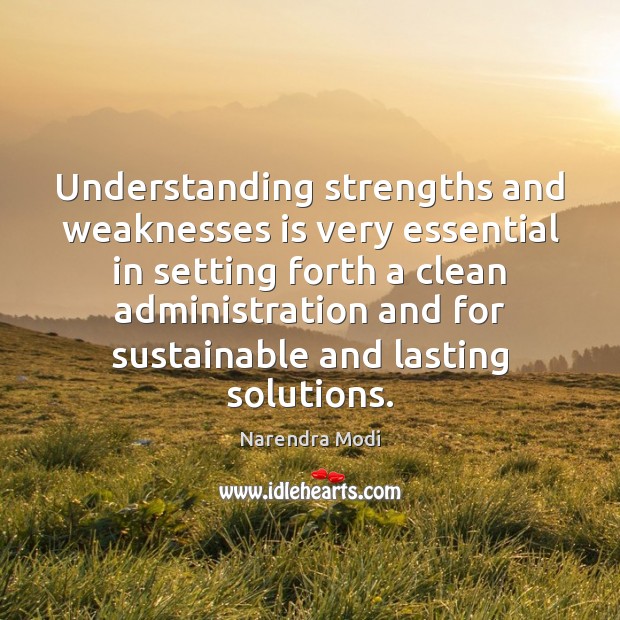 Understanding strengths and weaknesses is very essential in setting forth a clean Image
