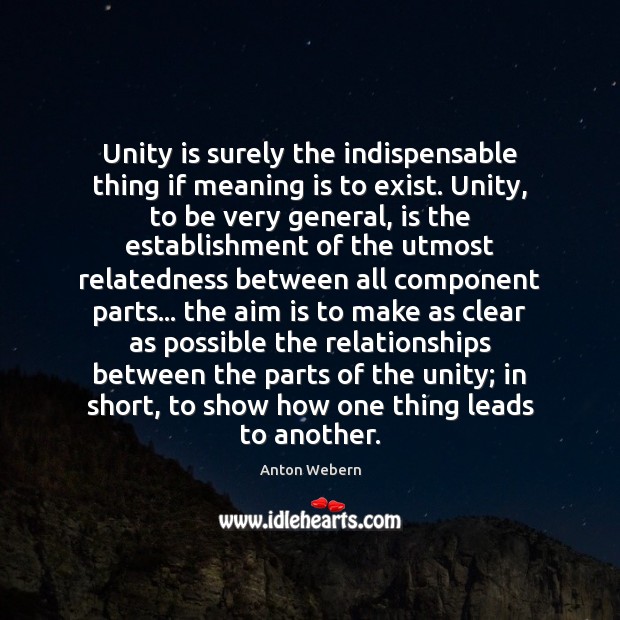 Unity is surely the indispensable thing if meaning is to exist. Unity, Image